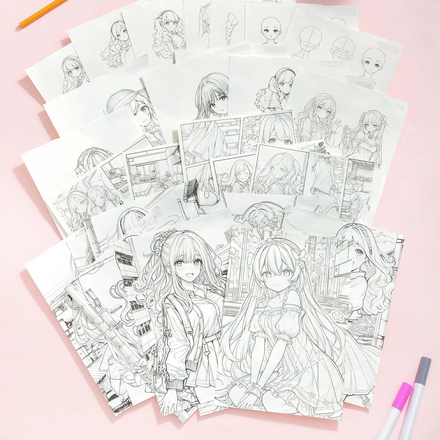 60 Pages Manga Tracing Workbook, 