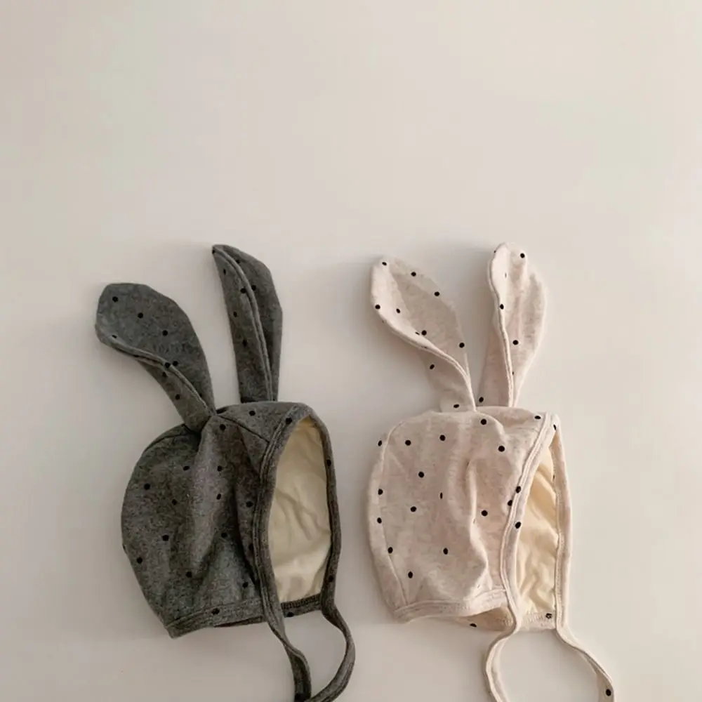 الكرتون لطيف الطفل قبعة الجنين الكرتون لينة الوليد أرنب الأذن قبعة صغيرة البولكا نقطة التعادل حزام الرضع بونيه قبعة بنين بنات