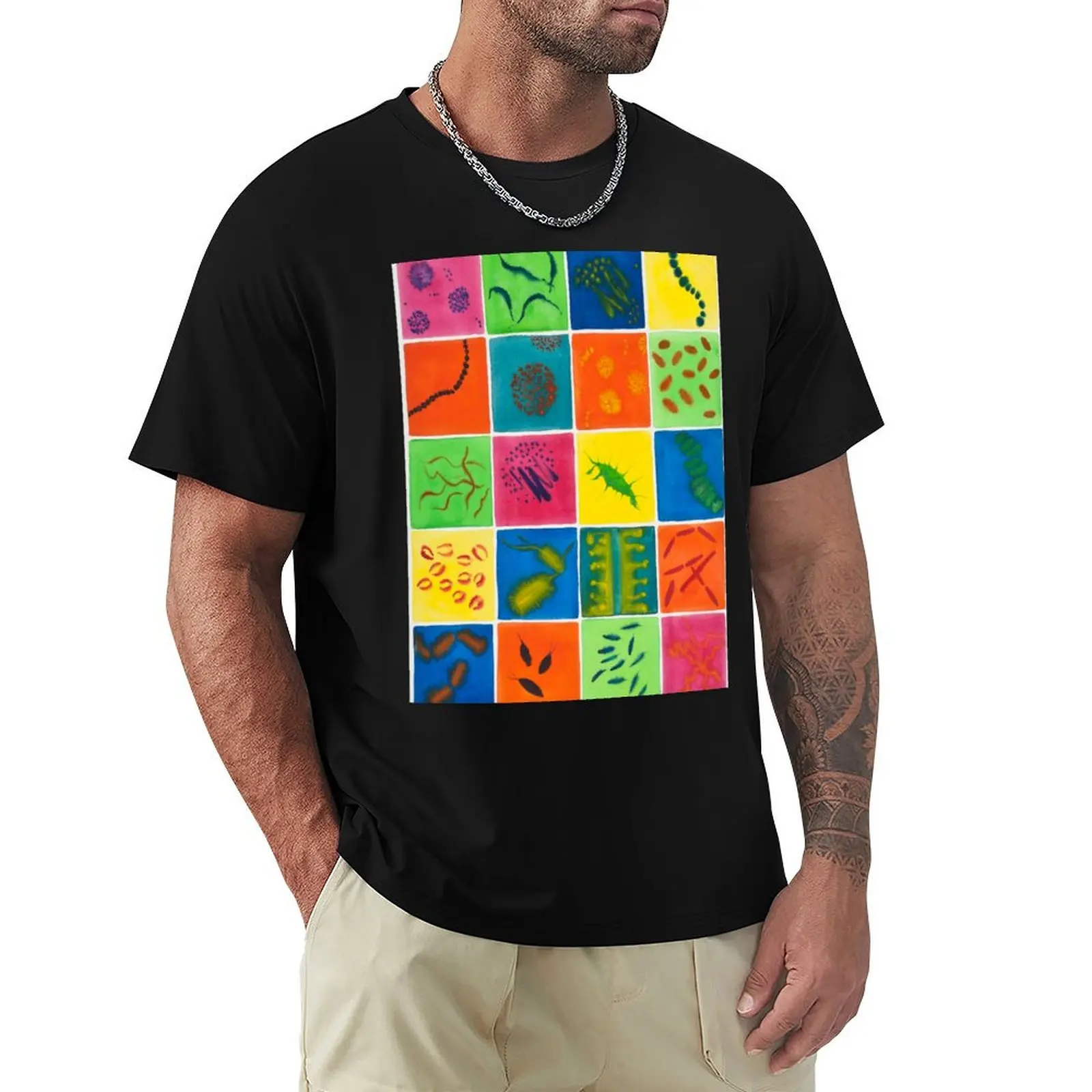 Big Bright Bacteria T-Shirt Basic All Season Solid T-Shirt