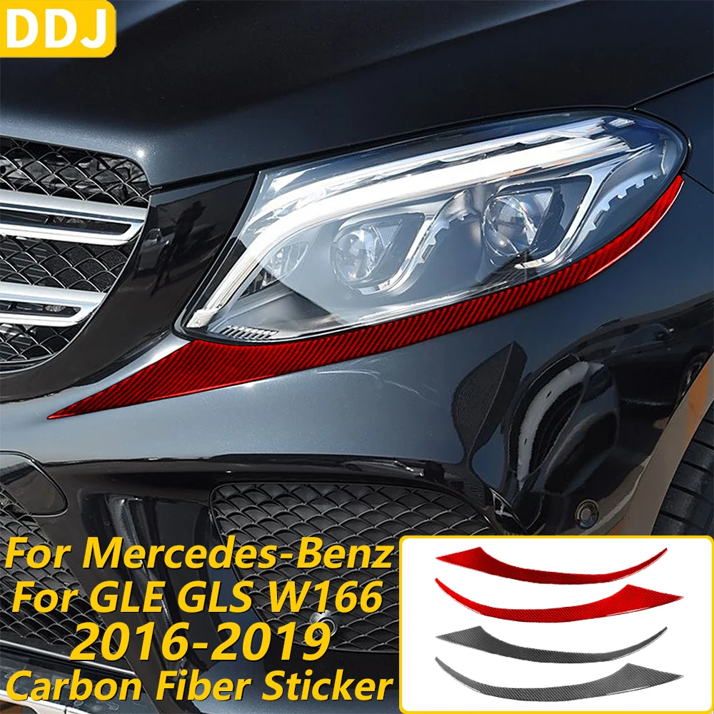 para-mercedes-benz-gle-gls-w166-2016-2019-cubierta-de-panel-de-marco-de-faro-delantero-de-fibra-de-carbono-accesorios-para-automoviles-adhesivo-interior