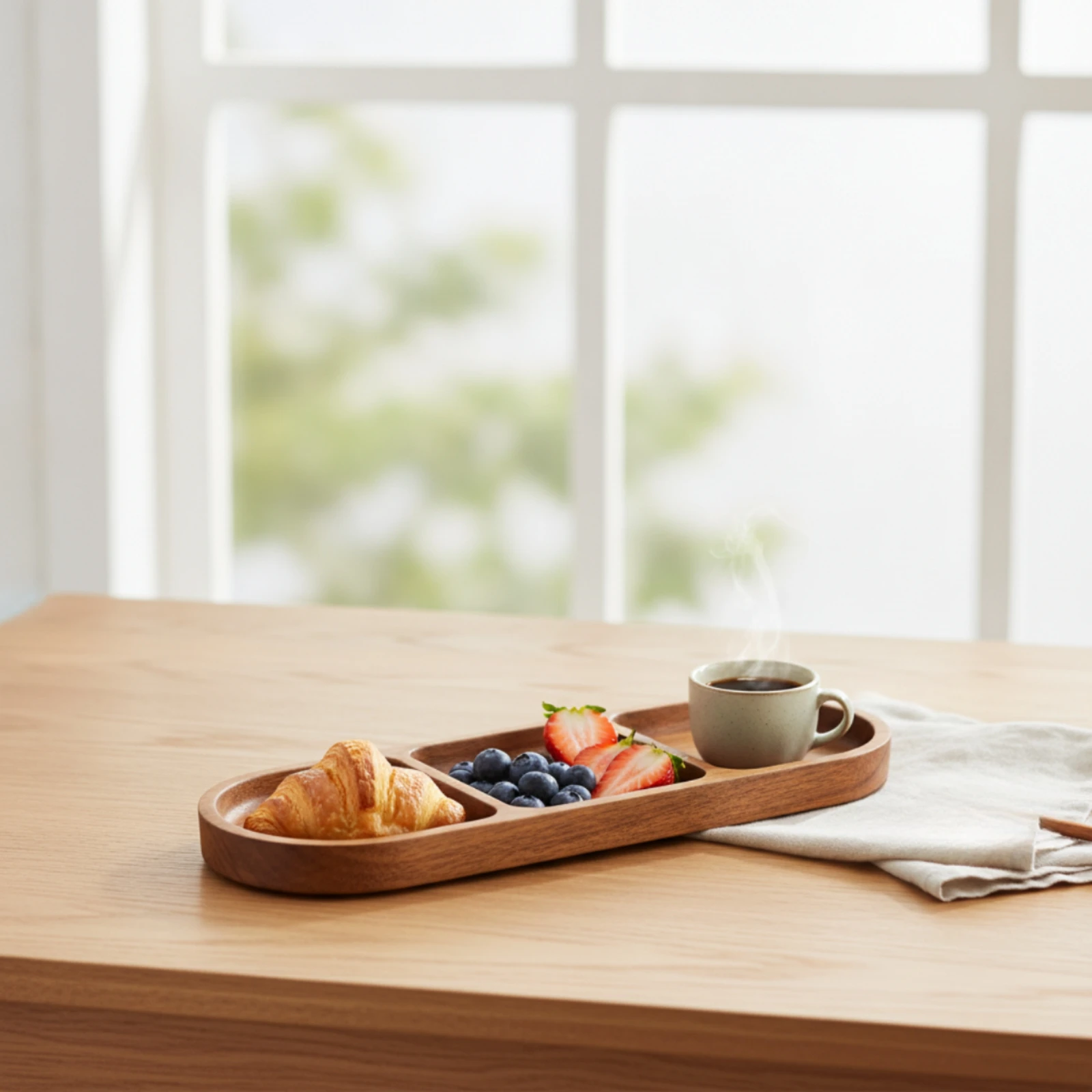 Acacia Wood Serving Tray 3-Com - đánh giá và giá Wooden Serving Tray