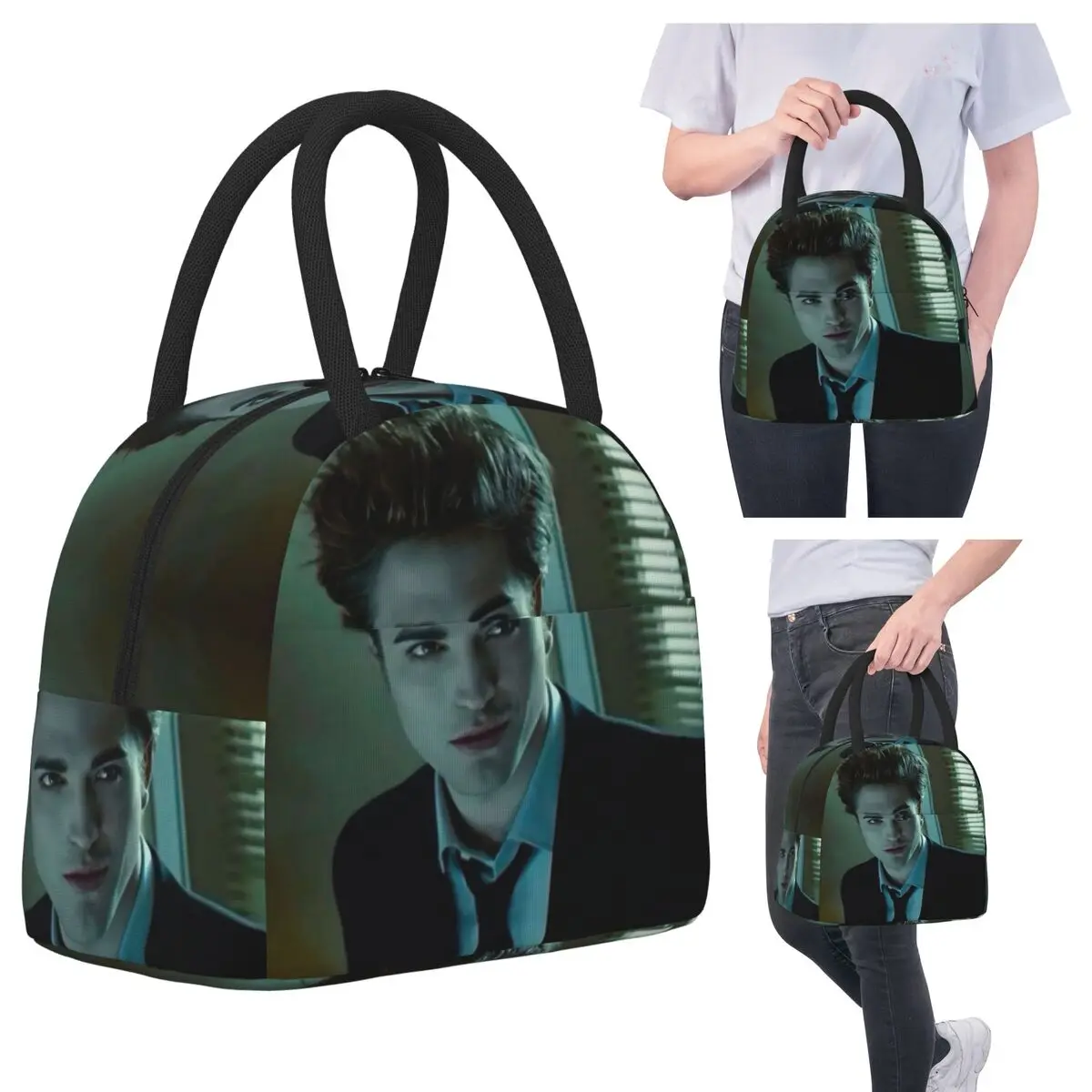 

Сумки для обеда The Twilight Saga Edward Cullen, изолированная коробка для бенто, сумка для обеда, сумки для пикника, сумка-холодильник для женщин, детей, школы