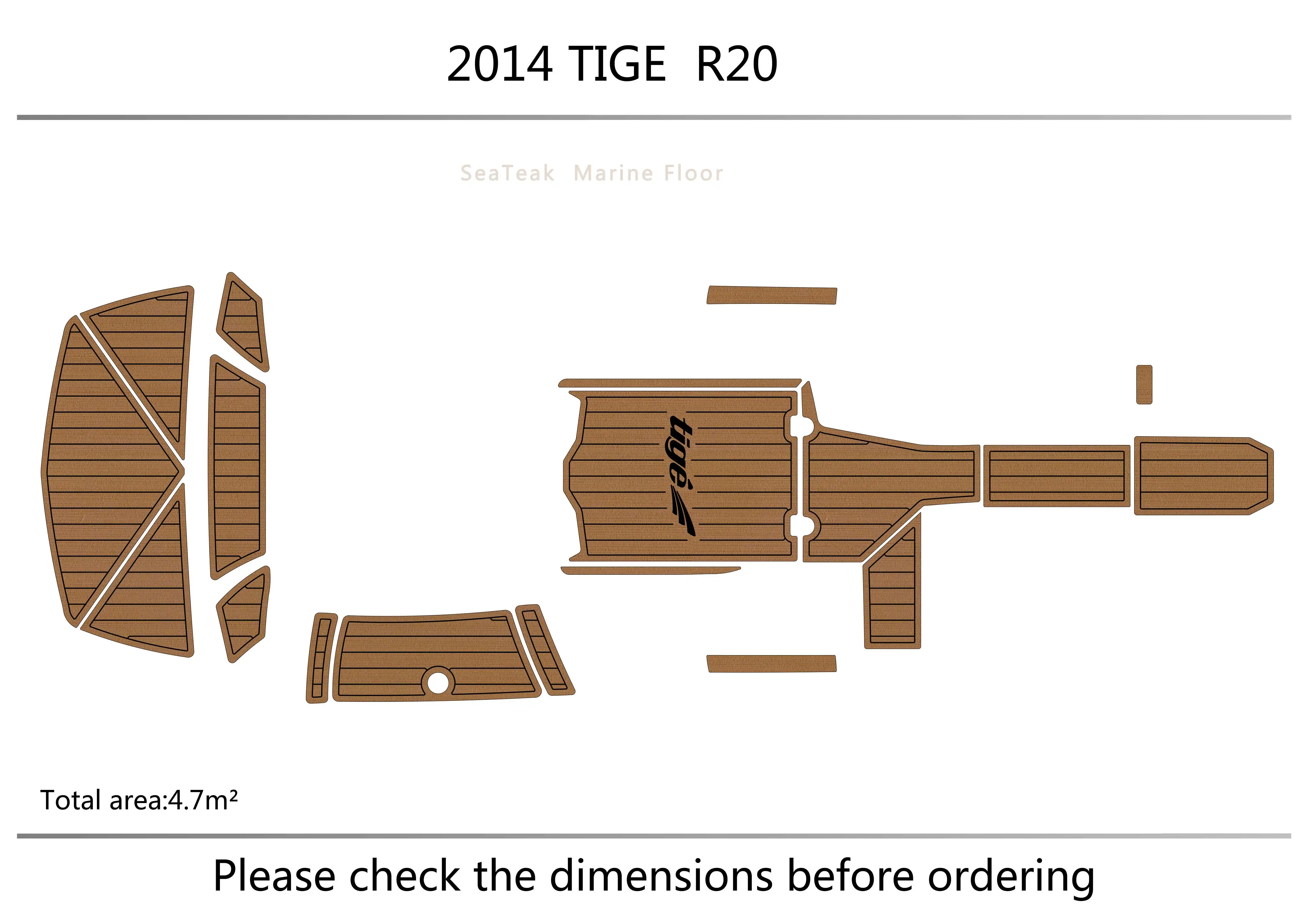 

2014 TIGE R20 Cockpit swimming platform 1/4" 6mm EVA fAUX carpet Water Ski Yacht Fishing Boat Non-slip mat floor