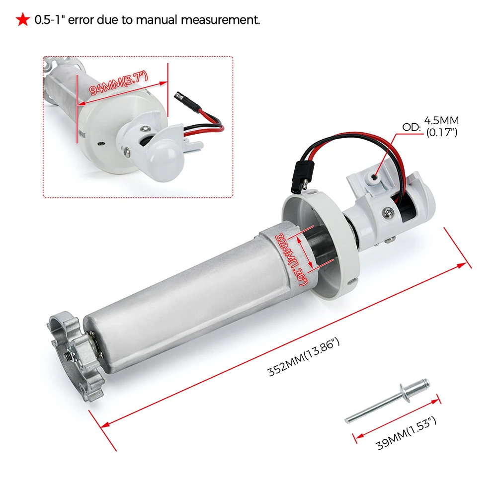 3310423.137B / 3310419.209B Power RV Awning Motor Torsion Assembly For Dometic A&E 9100 Series Awnings 910 915 916 917