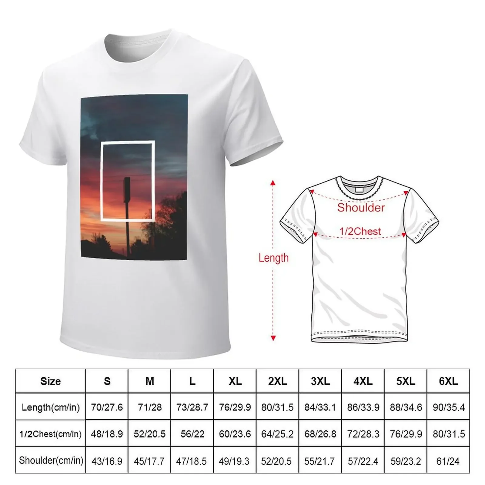 Sunset The 1975 Rectangle T-Shirt plain customs design your own tops aesthetic clothes oversized t shirt men