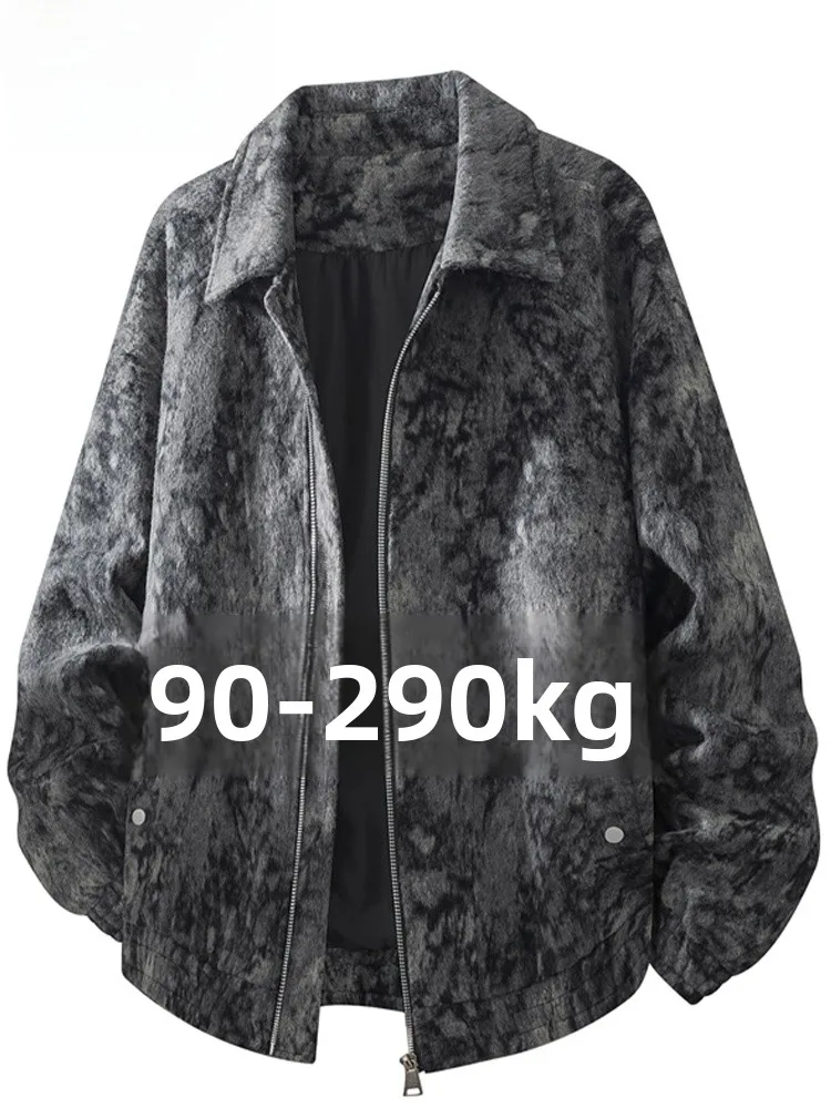 

Mo Cha Trendy Large Size Jaet Men's Spring Autumn Loose Casual American Collar Outerwear Versatile Youth Warmth Regular Fit