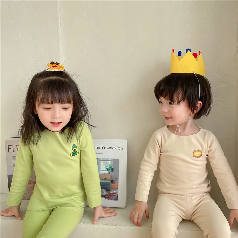 Children's Long Johns Trackless Pajamas Girls' Underwear Suit Boys' Boneless Warm Home Clothes In Spring and Autumn