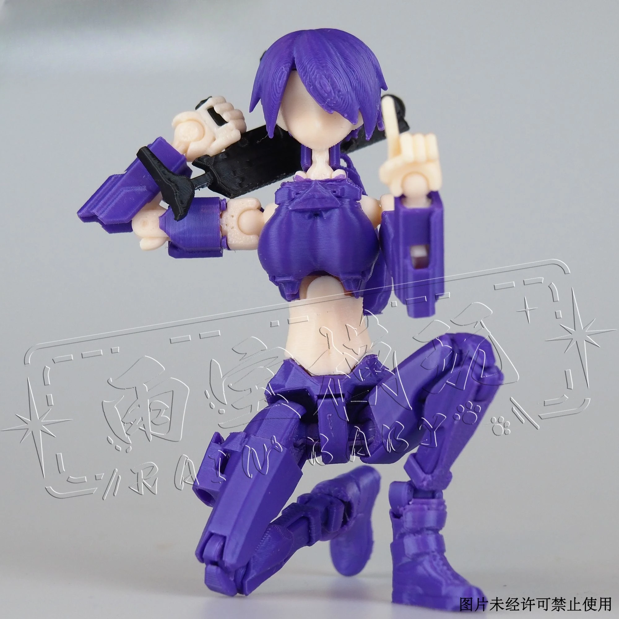 شخصية نسائية مفصلية مطبوعة ثلاثية الأبعاد قابلة للتمرين - لعبة تعليمية بلاستيكية بأجنحة التنين والذيل نموذج إبداعي