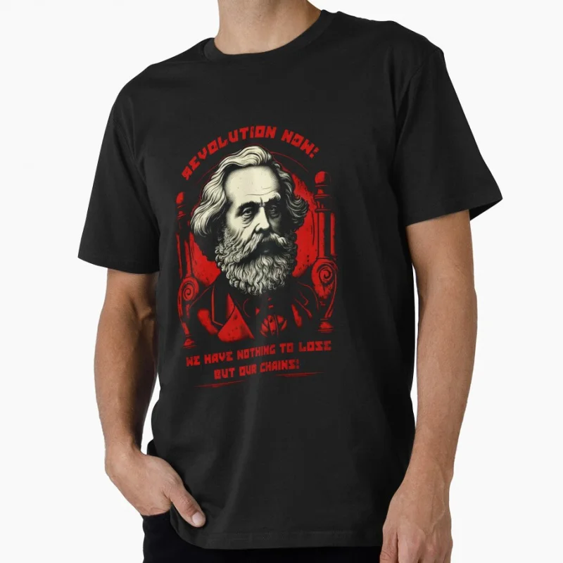 

Karl Marx Communist memes Socialist PhilosopherFunny Gift T shirt for man Large size Tops 100% cotton printed Clothes