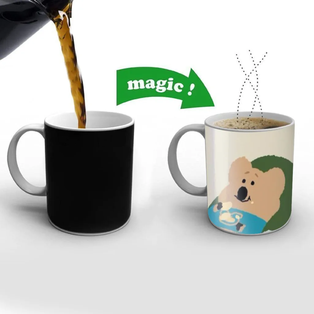 Cartoon koala d-dinotaeng Coffee Mugs Cup Color Changed Mug Heat Sensitive Tea Cup Coffee Mug Gift Mug Drop Shipping