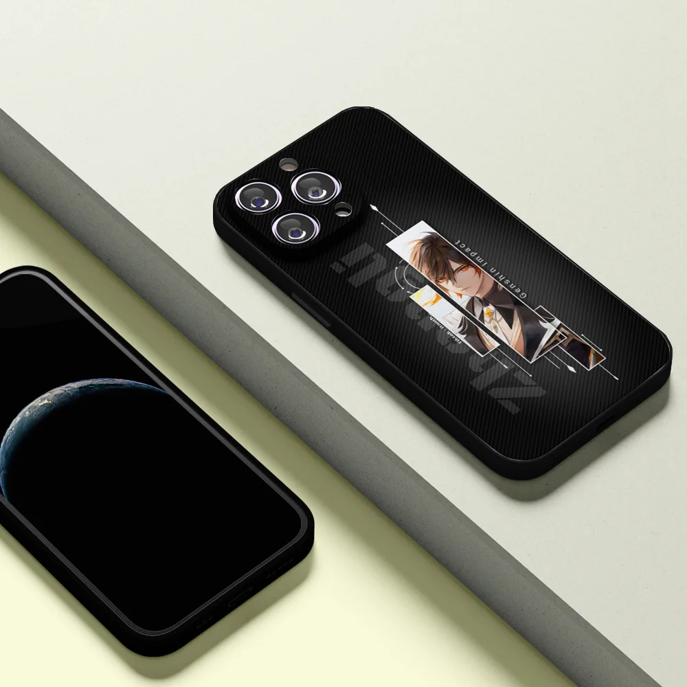 

Genshin Zhongli Phone Case For IPhone16 15 14 13 12 Mini 11 Pro XS Max X XR SE5 6 7 8 Plus Soft Silicone Cover