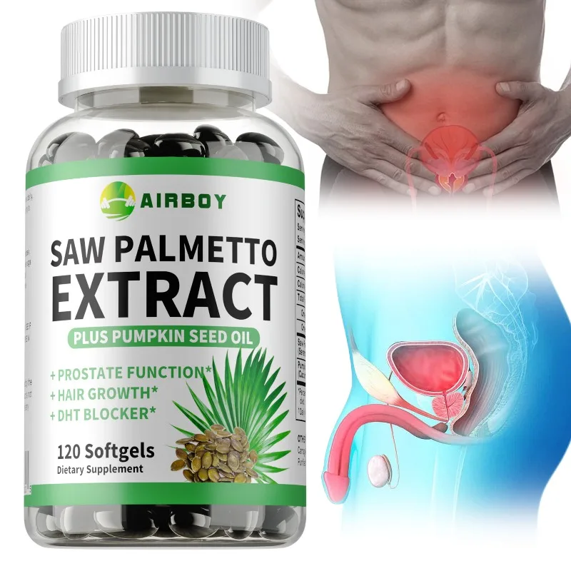 

Saw Palmetto Capsules - Supports Prostate Health, Relieves Urination Problems, Promotes Hair Growth, and Improves Sleep Quality