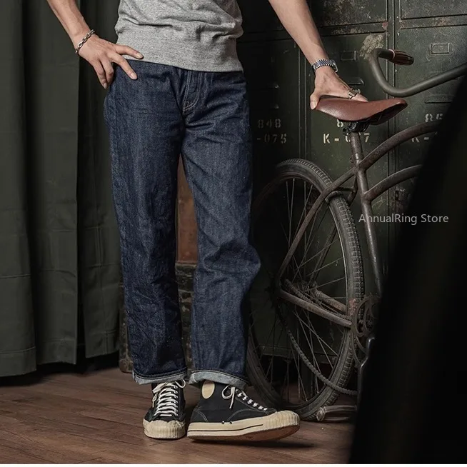 Robuste Bronson-Denim-Jeans mit Selvedge-Motiv, Lot 63801XX Jeans 501, gerade Hose mit mikrohängenden Füßen