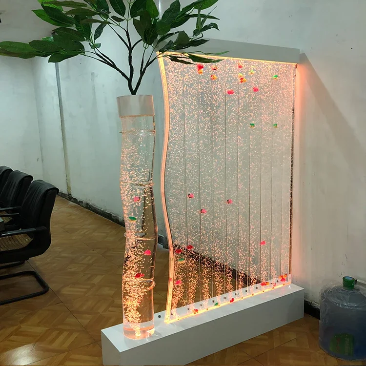 Custom Acrylic Decoration  screen Led Water Bubble Wall Fountains