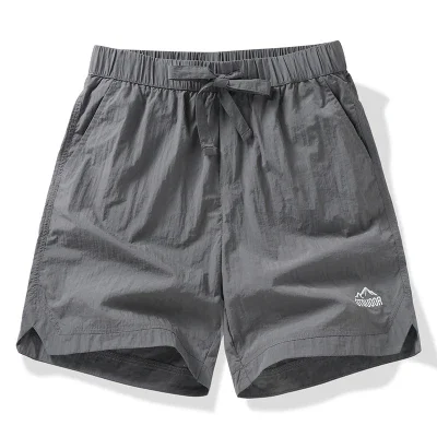 MAIDANGDI Nylon Embroidered Ice Silk Work Pants for Middle-aged Young Men Plus Size Shorts Thin Cut Quick Drying 5% Sports