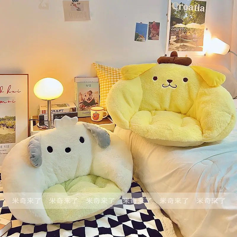 Sanrio Pom Pom Purin Pochacco Sitting Cushion My Melody Kuromi Cartoon Seat Cushion Chair Cinnamoroll Back Cushion Gift