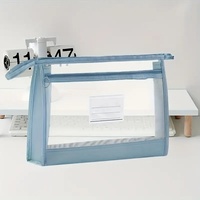 Large Capacity A4 Transparent Mesh File Organizer Bag with Double Zipper Closure Portable School & Office Storage Solution
