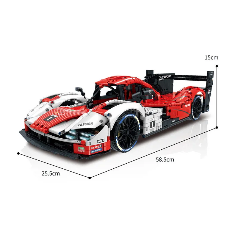 GULY 10615 Super Sports Car Model Technical Car 1:8 Model City Racing Series DIY Toys Building Blocks Gift For Boys 3460Pcs