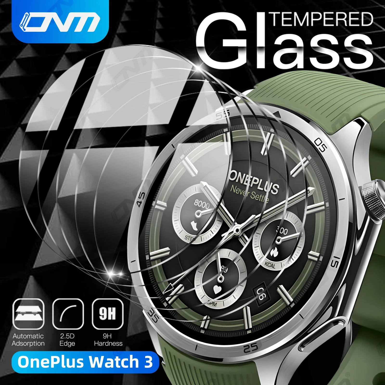 Tempered Glass for OnePlus Watch 3 Screen Protector Tempered Glass 9H Premium Clear HD Anti-scratch Film Accessories