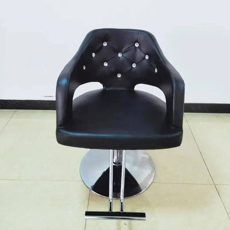 Factory Direct Barber Chair Reclining Salon Seat European Style Makeup Stool for Women Black Default No Brand