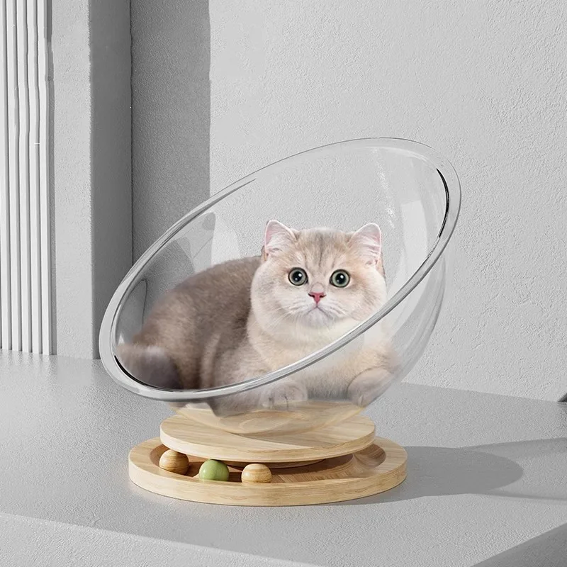 Space Module Nest Four Seasons Universal Summer Cat Nest Rotary Table Cat Toy Cat Bed Integrated Semi enclosed Acrylic Ice Nest