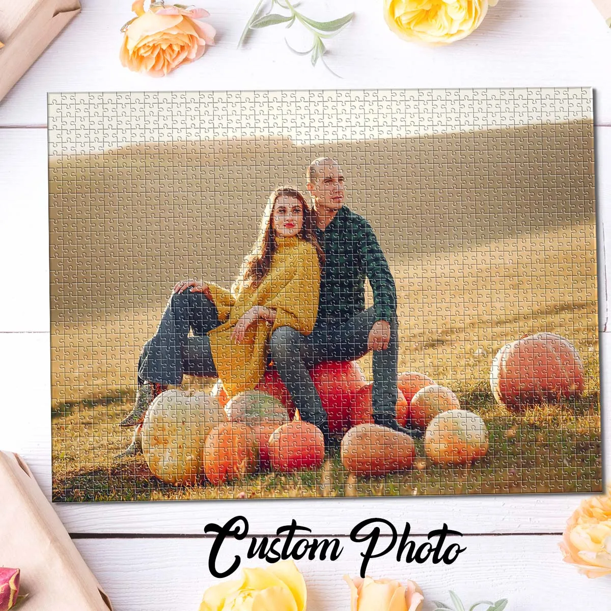 جميل مخصص صور في الهواء الطلق زوجين فسيفساء شخصية الضغط الألغاز بازل قطع الألغاز المخصصة في صور عيد ميلاد