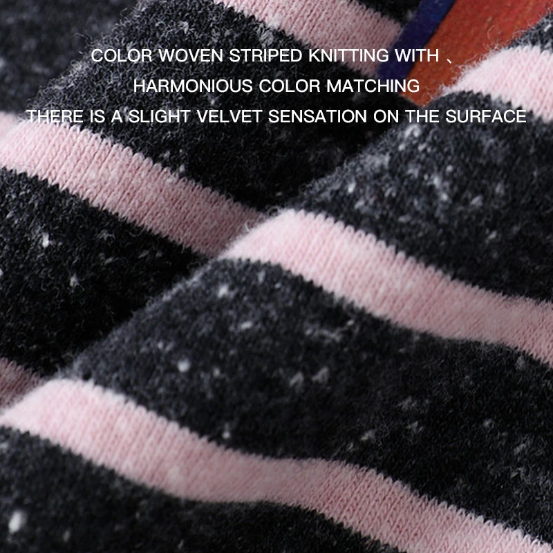 MOVEUP Women's long sleeve tops FUN Series Crew Neck Printed Stripe Commuter Cropped T‑Shirt 2026 Winter New clothing 3ELD10550