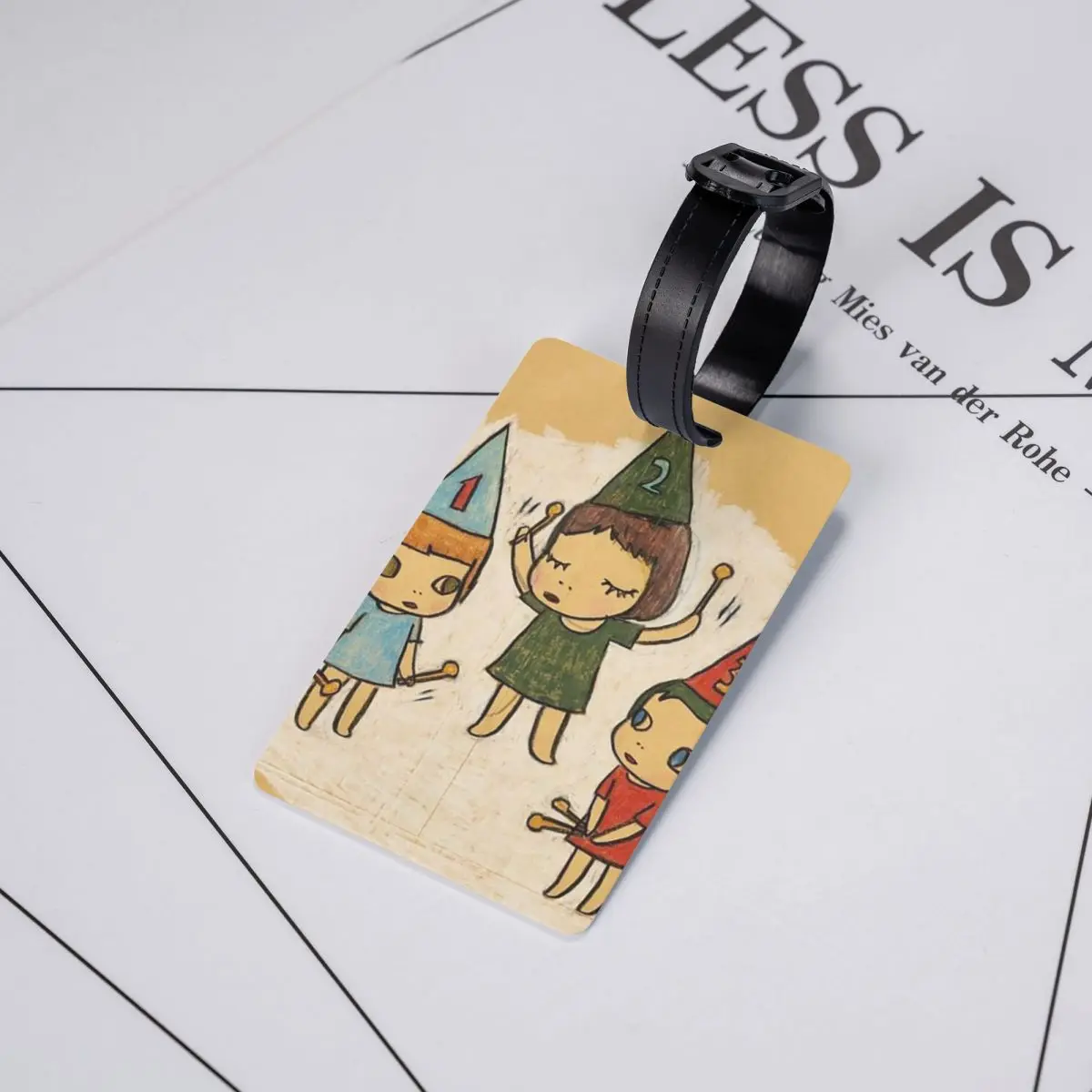 

Забавные бирки для багажа Yoshitomo Nara, аксессуары для чемоданов, бирка для багажа, держатель для бирки, идентификатор, имя, адрес