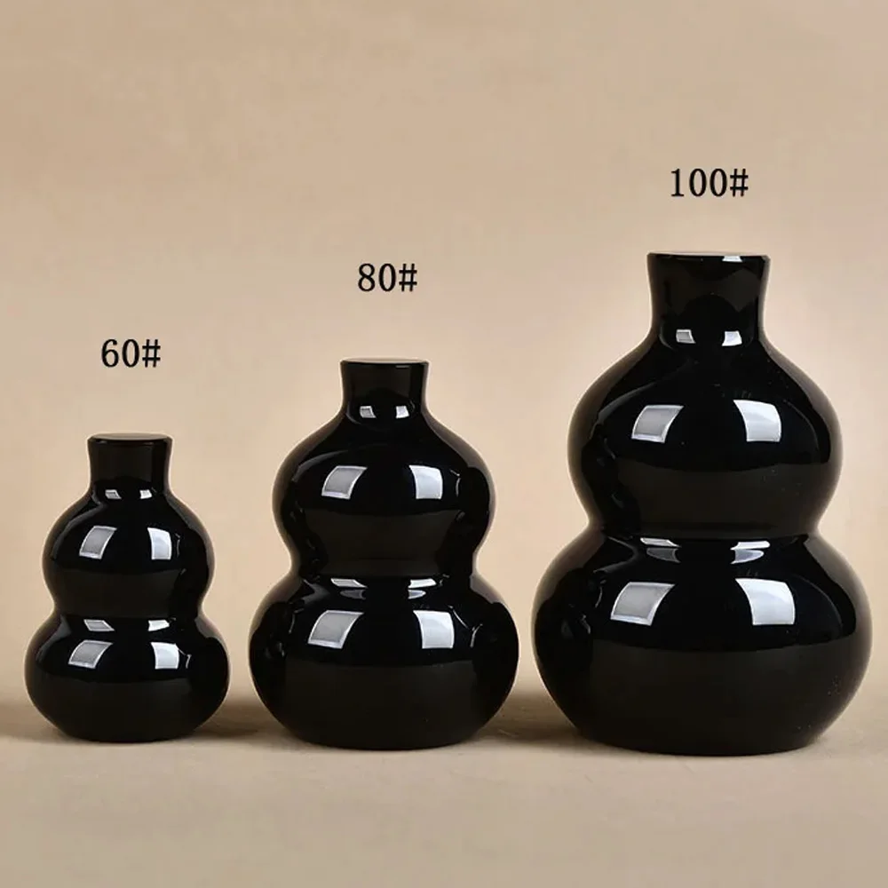 Obsidian Gourd Chinese Feng Shui Wu Lou Ornaments Collectibles Weath Happiness Good Luck Home Office Desktop Decoration