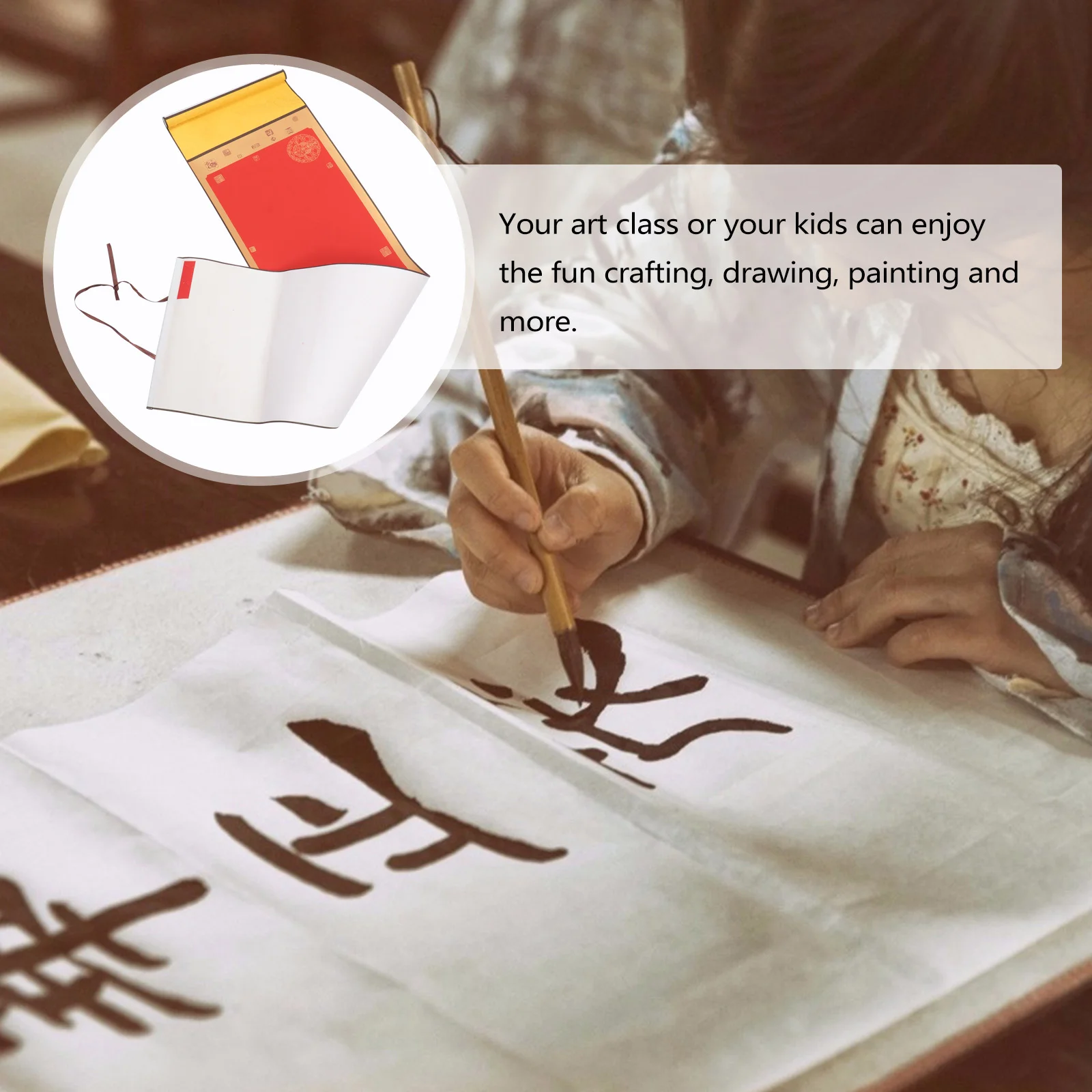 

1Pcs Red Chinese Painting Scroll Paper Retro Style Calligraphy Scroll Suitable for DIY Beginners Home Decor Study Office Art Use