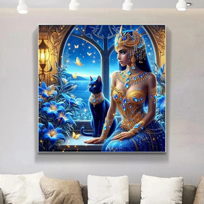 DIY mag 5D Diamant Malerei Kunst Frau Porträt Runde Diamant Stickerei Blume Katze Mosaik Fenster Landschaft Handwerk Kit Geschenk