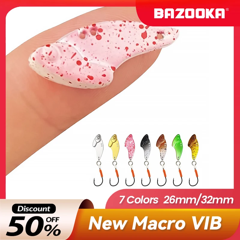 

Bazooka VIB Bait Fishing Lure Spoon Lead Slow Jig Metal Sinking Bionics Artificial Hard Hooks Jigging Feather Bass Pike Winter