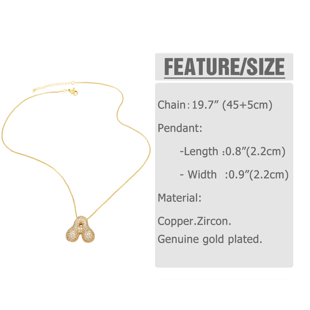 New Design A-Z Letters Necklaces for Women CZ Crystal Custom Name Initial Necklaces Statement Jewelry nkew07