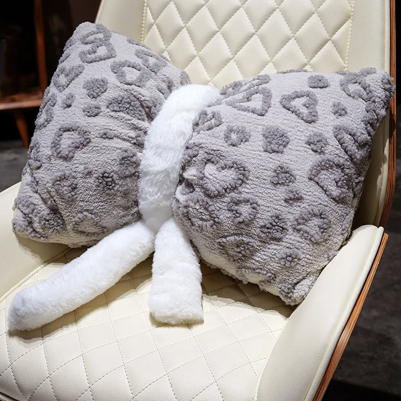 Coussin de canapé avec nœud papillon en forme de cœur d'amour, oreiller en peluche confortable pour la saint-valentin, cadeaux de princesse pour Couple