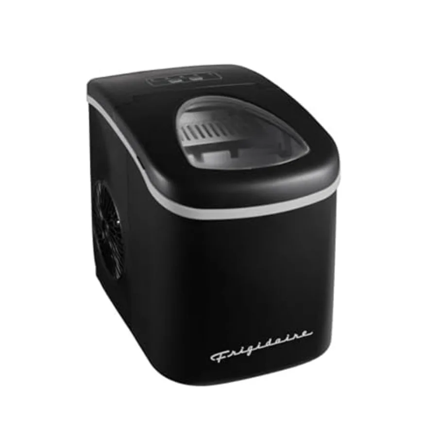 

Compact Countertop Ice Maker 26 lb per Day Black Stainless Steel with High-Capacity Ice Production and Energy-Efficient Design