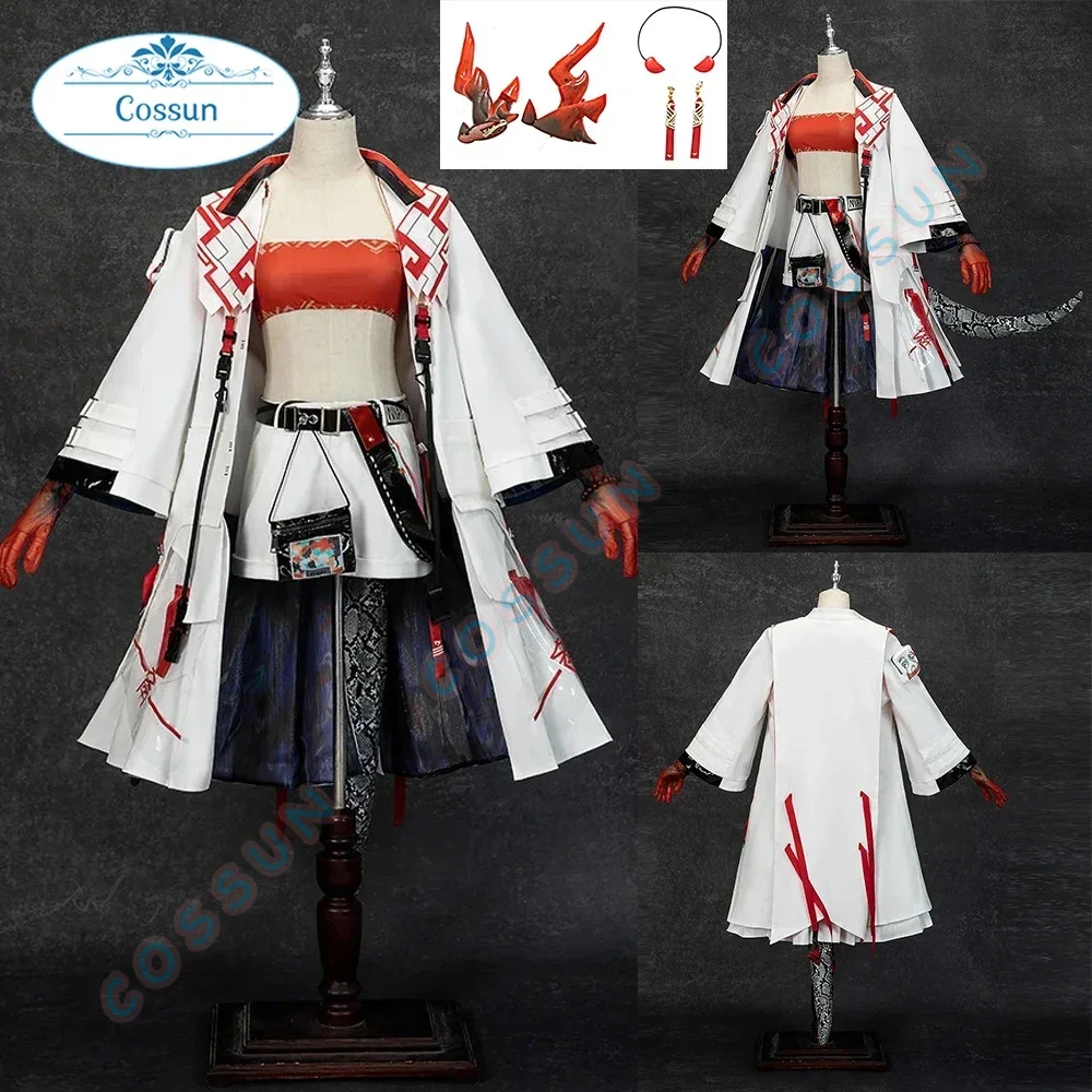 Arknights Nian Heavy Operator Cosplay Costume Cos Game Anime Uniform Hallowen Carnival Party Dress Suit Tail Dragon Horn