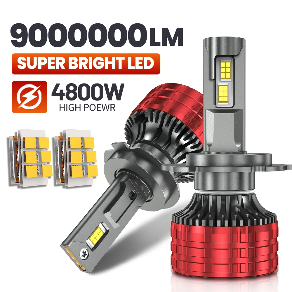 

H7 H4 LED Canbus Headlights 9000000LM 4800W Super Bright H11 H1 HB3 9005 HB4 9006 H9 9012 HIR2 9007 H13 H27 Turbo Fog Lamps 12V