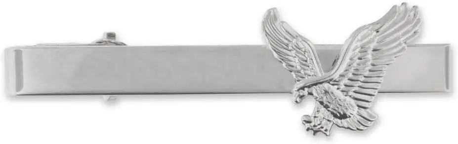 

Gold and Silver Eagle Patriotic Engravable Tie Clip Bar for Military Enthusiasts