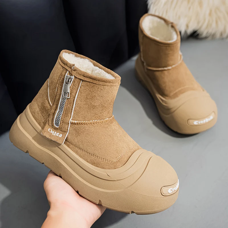 

Snow Boots Womens Men Winter Boots Waterproof Fur Lined Warm Lightweight Ankle Boots High Top Slip on Anti-Slipl Outdoor Shoes