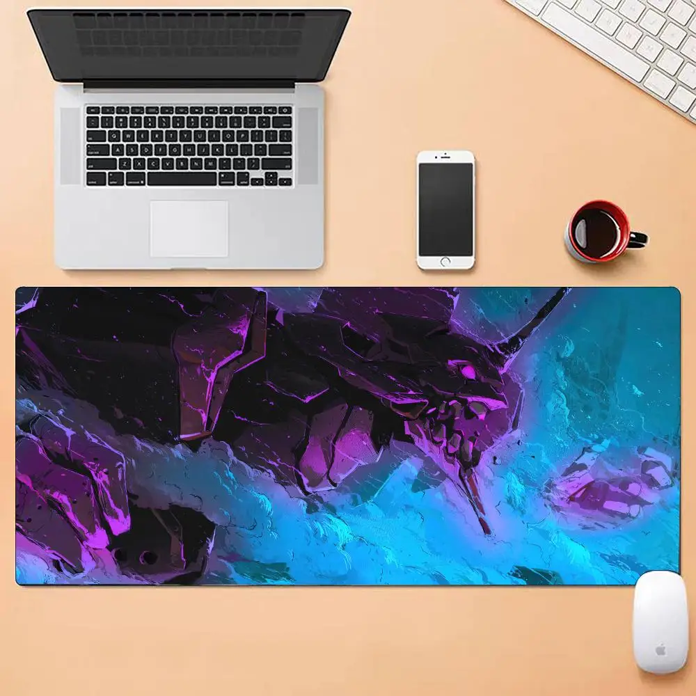 Evangelion Anime-Mauspad, mehrere Größen, groß, quadratisch, für Computer, Büro, Spiel, Tischsets, Gummi, rutschfeste Mauspads