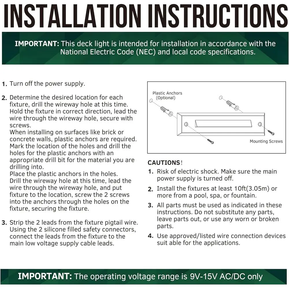 12 عدد 9-15 فولت تيار متردد/تيار مستمر LED أضواء خطية، 2 واط خارجي مقاوم للماء وأضواء الناهض، غلاف ألومنيوم أسود #6
