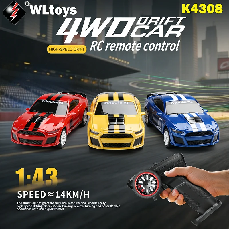 

Радиоуправляемая машинка WLtoys K4308 1/43, литиевая батарея 3.7В, пульт управления 2.4G, полноприводная подвеска и светодиодные фары, гоночные и дрифт-шины