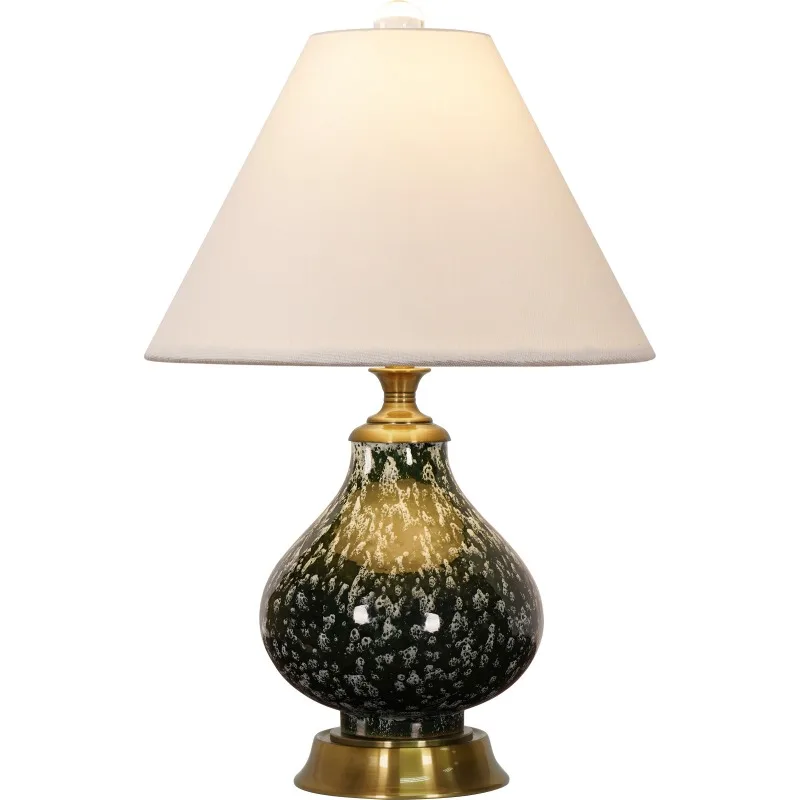 

High-end hotel kiln change glaze ceramic desk lamp bedroom bedside American high-end sense post-modern light luxury decoration