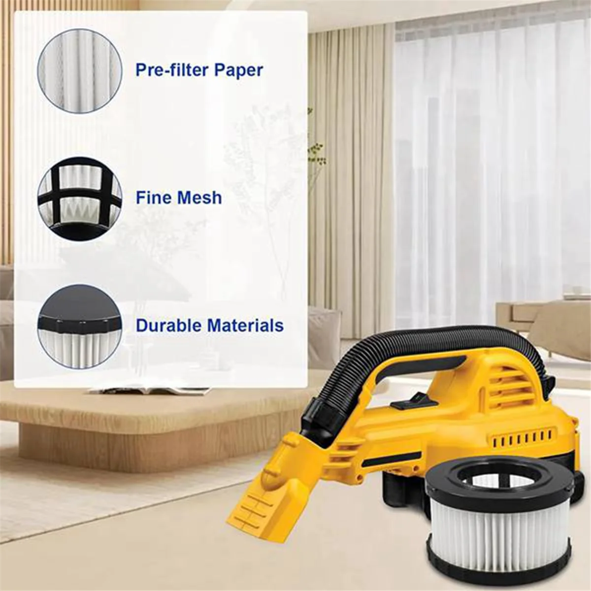 8 шт. DC5151H Сменный HEPA-фильтр для Dewalt DC5151H DC515 DCV517 DCV517B пылесос для влажной и сухой уборки, вакуумный фильтр — A19G