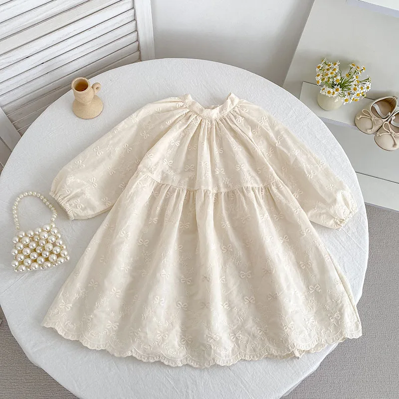 

Girls' Dress Korean Children's Clothing French Embroidery Elegant Princess Dress Baby Girl Romper Crawling Suit Sister Outfit