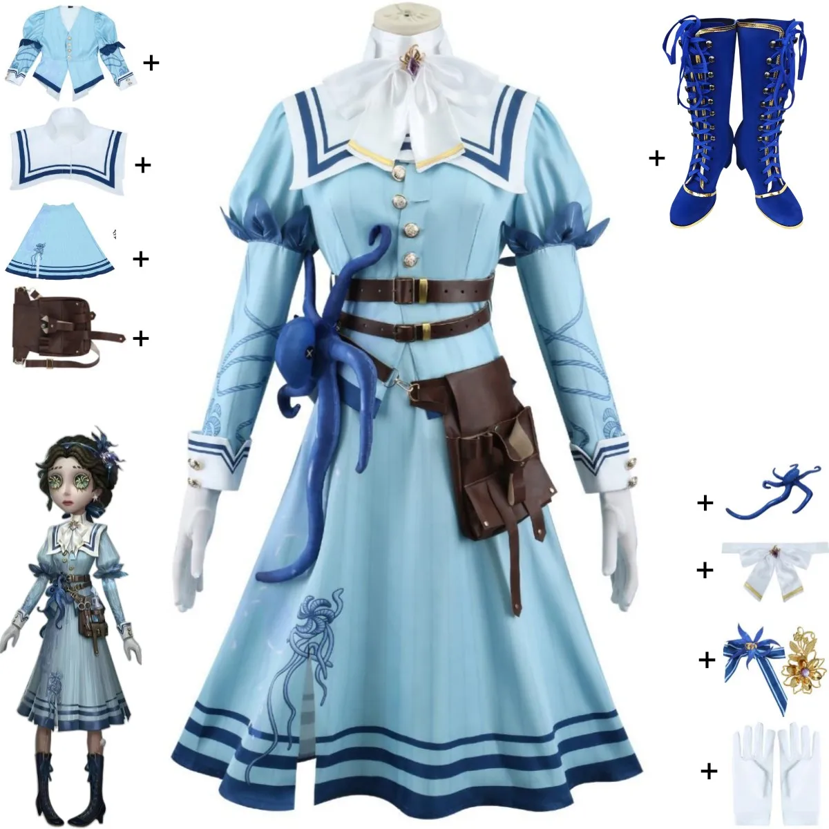 

Game Identity Ⅴ Emily Dyer Lydia Jones Cosplay Costume Doctor Dress Cute Party Suit Halloween Carnival Uniforms Women Party