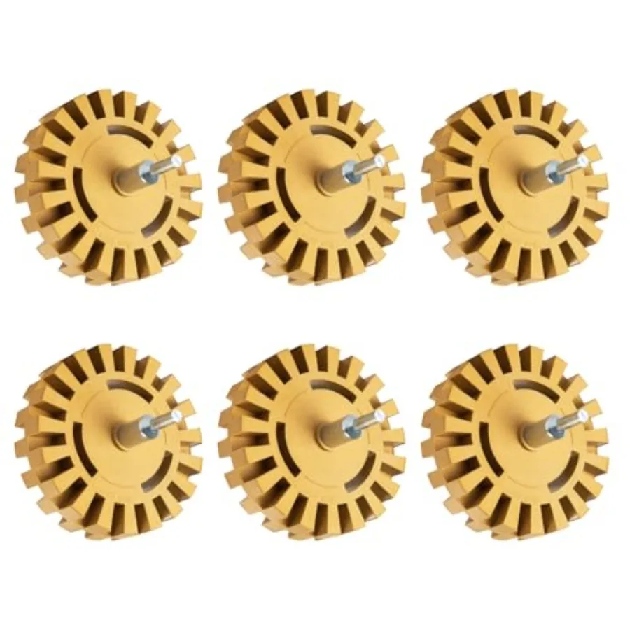 

Набор из 6 резиновых ластиков-колес для удаления наклеек, виниловых полос и графики с автомобиля, для использования с дрелью