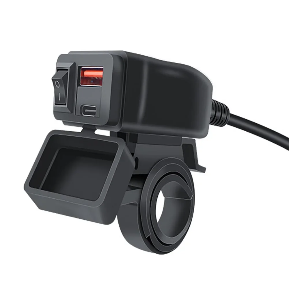 On The Road Riding Color: Black Motorcycle Charger 12V Socket Wear-Resistant Anti-Corrosion Battery Voltage Display