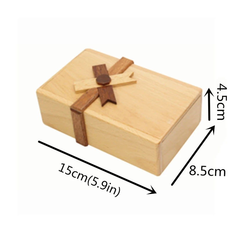 Puzzle Gift Case Box with Secret Compartments Wooden Money Box to Challenge Puzzles Brain Teasers for Adults Kids