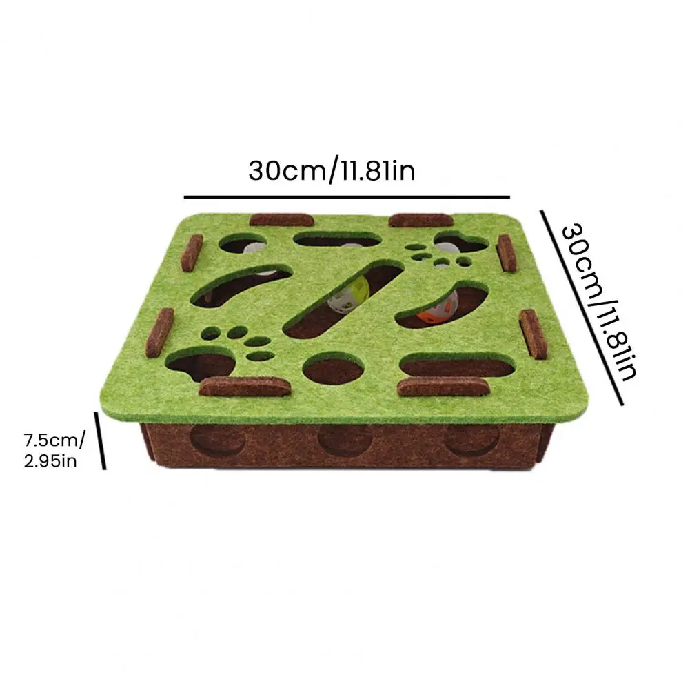 30cm Cat Scratch Puzzle Toy Kittens Self-Play Felt Maze 2 Bell Balls Nail File Scratch Board For Indoor Cats Stimulate Instincts